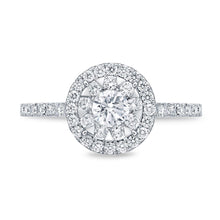 Load image into Gallery viewer, IDC Signature Collection: White Gold Bouquet Halo Engagement Ring .61ctw approx.