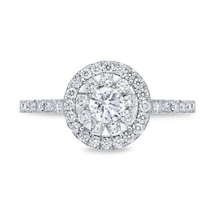 IDC Signature Collection: White Gold Bouquet Halo Engagement Ring .61ctw approx.