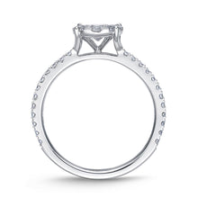 Load image into Gallery viewer, IDC Signature Collection: White Gold  Bouquet Solitaire Engagement Ring with Diamond Shank .72ctw