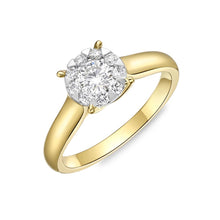 Load image into Gallery viewer, IDC Signature Collection: Yellow Gold Bouquet Solitaire Engagement Ring .47ctw approx. (.30 center
