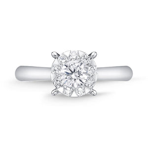 IDC Signature Collection: White Gold Round Bouquet Solitaire Engagement Ring .63ctw approx. (.40 center)