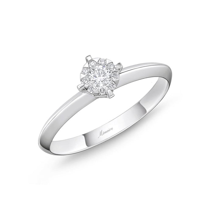 IDC Signature Collection: White Gold Round Engagement Rings (0.16 ctw)