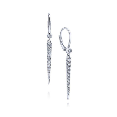 Gabriel Kaslique Collection White Gold Diamond Fasion Drop Earrings (0.34 CTW)