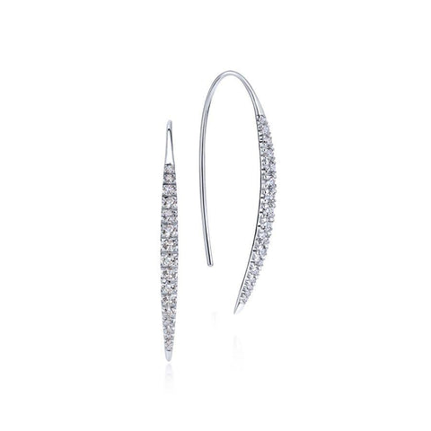 Gabriel Kaslique Collection White Gold Diamond Fashion Drop Earrings (0.45 CTW)