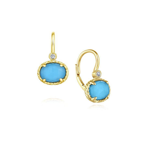 Gabriel & Co. Hampton Yellow Gold Earrings (0.03 CTW)