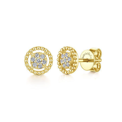 Gabriel & Co. Bujukan Yellow Gold Earrings (0.11 CTW)