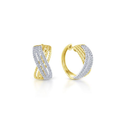 Gabriel & Co. Hampton White & Yellow Gold Earrings (0.62 CTW)