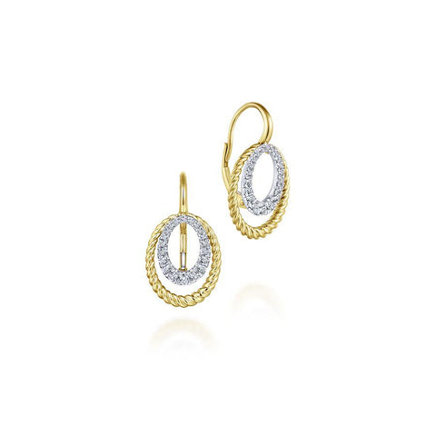 Gabriel & Co. Hampton White & Yellow Gold Earrings (0.39 CTW)