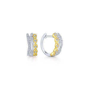 Gabriel & Co. Contemporary White & Yellow Gold Earrings (0.31 CTW)