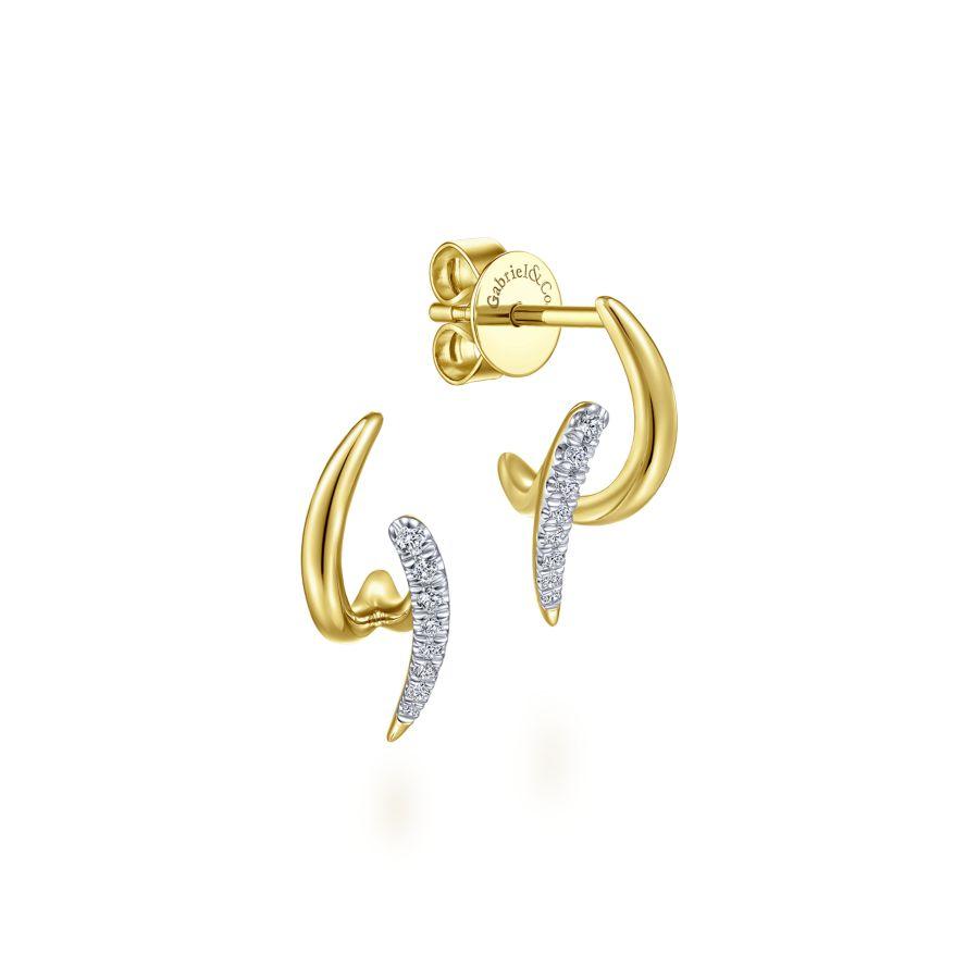 Gabriel & Co. Trends Yellow Gold Earrings (0.09 CTW)