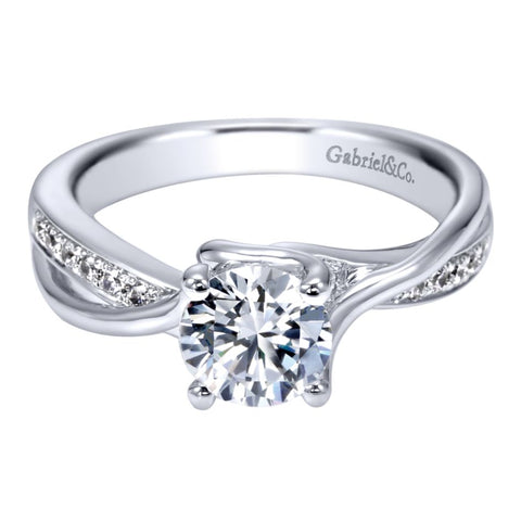 Gabriel Bridal Collection White Gold Criss Cross Engagement Ring (0.14 ctw)