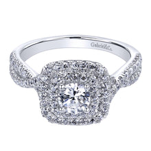 Load image into Gallery viewer, Gabriel Bridal Collection White Gold Double Halo Engagement Ring (0.5 ctw)