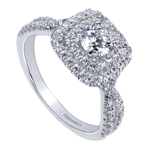 Gabriel Bridal Collection White Gold Double Halo Engagement Ring (0.5 ctw)