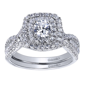 Gabriel Bridal Collection White Gold Double Halo Engagement Ring (0.5 ctw)