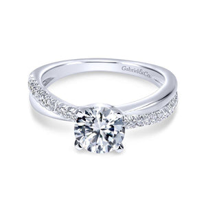 Gabriel Contemporary Collection White Gold Twisted Engagement Ring (0.19 CTW)