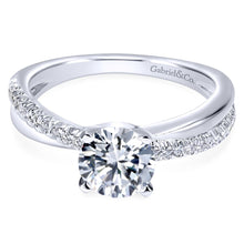 Load image into Gallery viewer, Gabriel Contemporary Collection White Gold Twisted Engagement Ring (0.19 CTW)