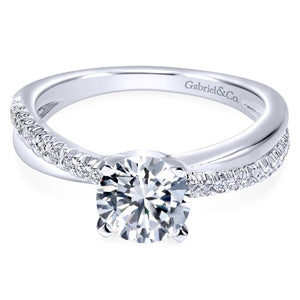 Gabriel Contemporary Collection White Gold Twisted Engagement Ring (0.19 CTW)