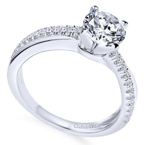 Gabriel Contemporary Collection White Gold Twisted Engagement Ring (0.19 CTW)