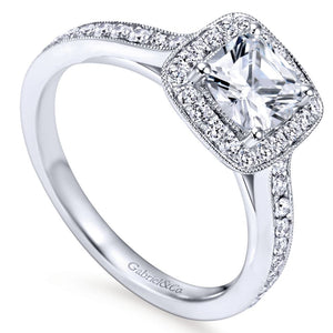 Gabriel Bridal Collection White Gold Halo Engagement Ring (0.3 ctw)