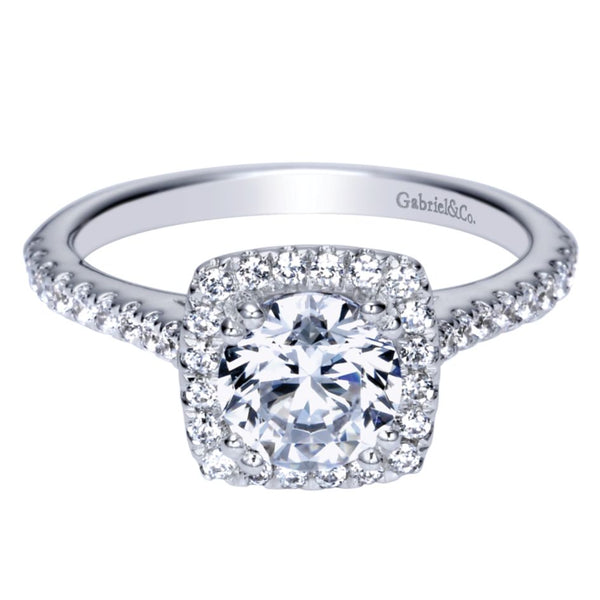 Gabriel Bridal Collection White Gold Halo Engagement Ring (0.25 ctw)