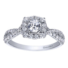 Load image into Gallery viewer, Gabriel Bridal Collection White Gold Halo Engagement Ring (0.5 ctw)