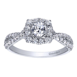 Gabriel Bridal Collection White Gold Halo Engagement Ring (0.5 ctw)
