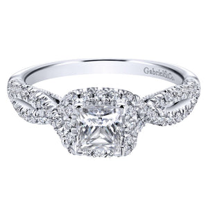 Gabriel Bridal Collection White Gold Halo Engagement Ring (0.36 ctw)