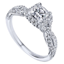 Load image into Gallery viewer, Gabriel Bridal Collection White Gold Halo Engagement Ring (0.36 ctw)