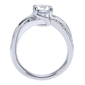 Gabriel Bridal Collection White Gold Criss Cross Engagement Ring (0.08 ctw)