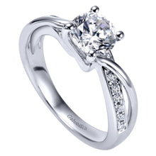 Load image into Gallery viewer, Gabriel Bridal Collection White Gold Criss Cross Engagement Ring (0.08 ctw)