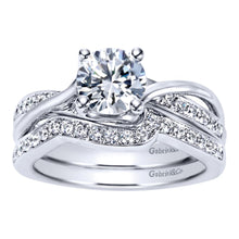 Load image into Gallery viewer, Gabriel Bridal Collection White Gold Criss Cross Engagement Ring (0.08 ctw)