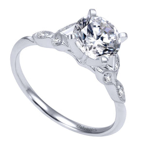 Gabriel Bridal Collection White Gold Straight Engagement Ring (0.08 ctw)