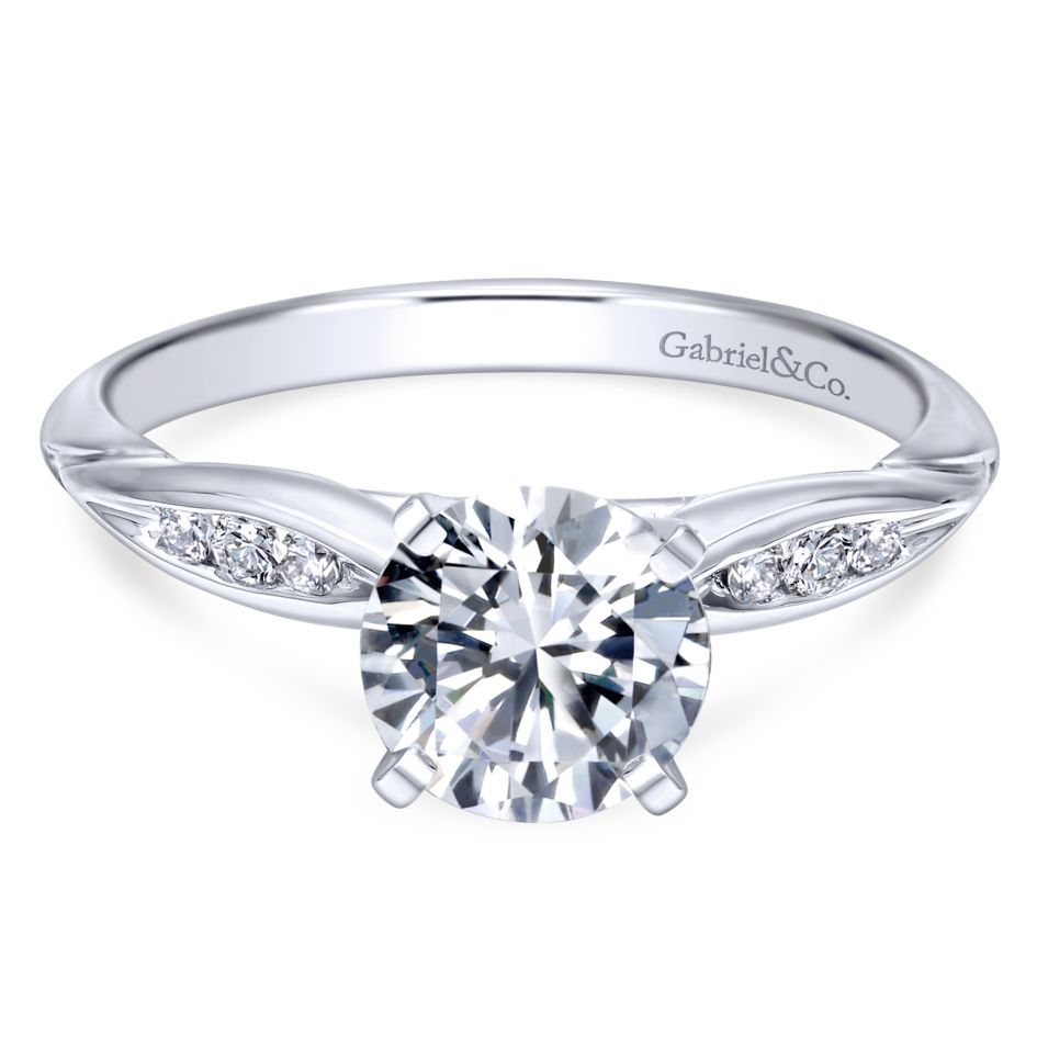 Gabriel Bridal Collection White Gold Straight Engagement Ring (0.1 ctw)