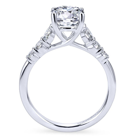 Gabriel Bridal Collection White Gold Trellis Setting Diamond Straight Engagement Ring (0.5 ctw)