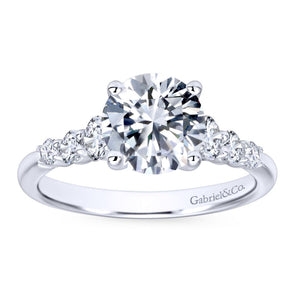 Gabriel Bridal Collection White Gold Trellis Setting Diamond Straight Engagement Ring (0.5 ctw)