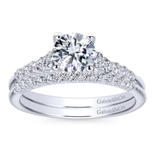 Load image into Gallery viewer, Gabriel Bridal Collection White Gold Diamond Accent Graduating Diamonds with Straight Shank Engagement Ring (0.26 ctw)