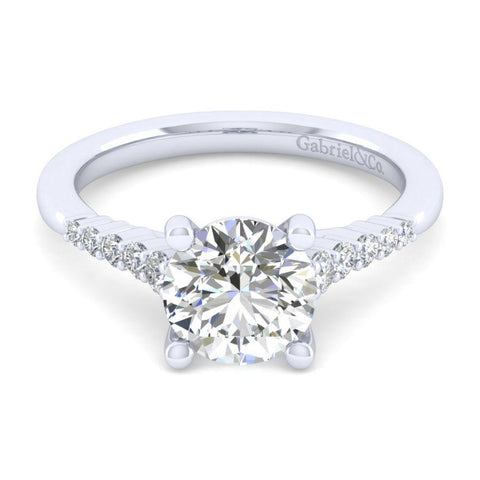 Gabriel Contemporary Collection White Gold Halo Engagement Ring (0.26 CTW)