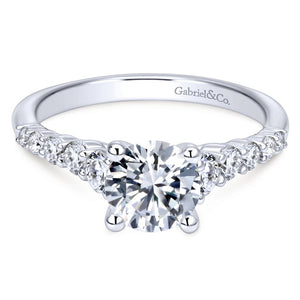 Gabriel Bridal Collection White Gold Diamond Accent Graduating Diamonds with Straight Shank Engagement Ring (0.5 ctw)