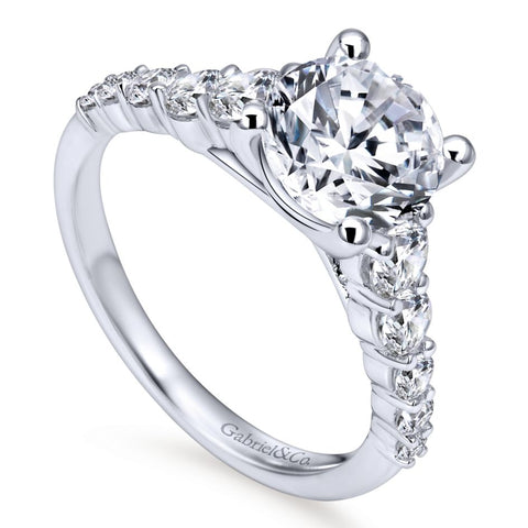 Gabriel Bridal Collection White Gold Straight Engagement Ring (0.75 ctw)