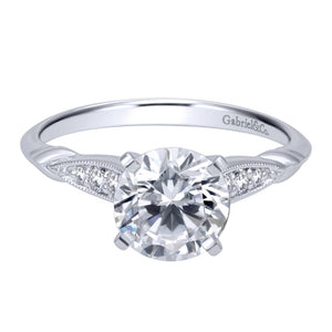 Gabriel Bridal Collection White Gold Straight Engagement Ring (0.09 ctw)