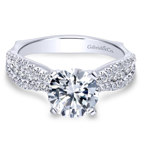 Gabriel Bridal Collection White Gold Straight Engagement Ring (0.53 ctw)