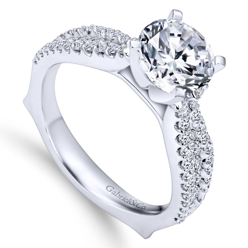 Gabriel Bridal Collection White Gold Straight Engagement Ring (0.53 ct