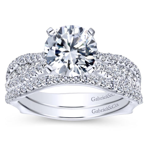 Gabriel Bridal Collection White Gold Straight Engagement Ring (0.53 ctw)