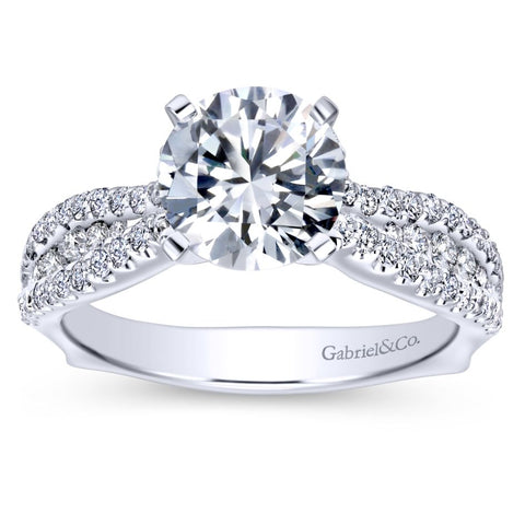 Gabriel Bridal Collection White Gold Straight Engagement Ring (0.53 ctw)