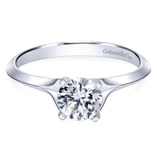 Load image into Gallery viewer, Gabriel Bridal Collection White Gold Solitaire Rounded Cathedral Engagement Ring