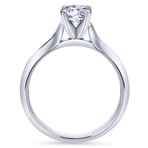 Gabriel Bridal Collection White Gold Solitaire Rounded Cathedral Engag