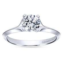 Load image into Gallery viewer, Gabriel Bridal Collection White Gold Solitaire Rounded Cathedral Engagement Ring