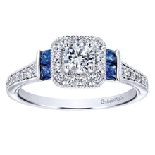 Load image into Gallery viewer, Gabriel Bridal Collection White Gold Halo Engagement Ring (0.32 ctw)