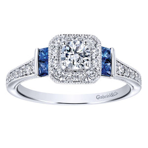 Gabriel Bridal Collection White Gold Halo Engagement Ring (0.32 ctw)