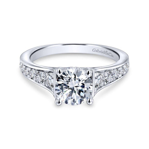 Gabriel Contemporary Collection White Gold Straight Engagement Ring (0.57 CTW)